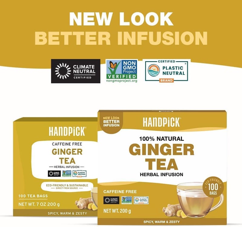 HANDPICK 100% Natural Ginger Tea Bags - Image 2